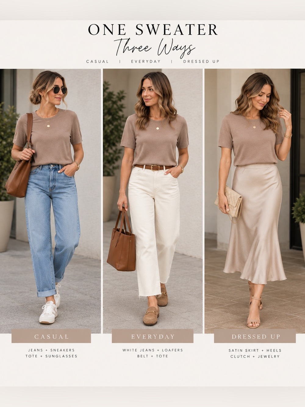 BE COOL Short Sleeve Crewneck Top - Taupe